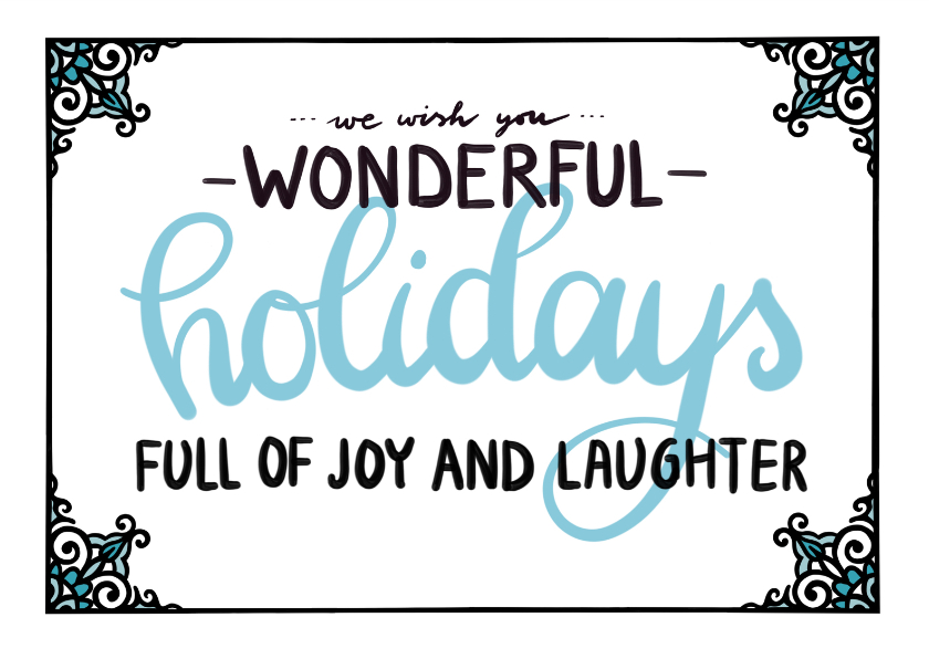 Wonderful holidays blauw - EM - Kerstkaarten Kerstkaarten - Wonderful holidays blauw - EM