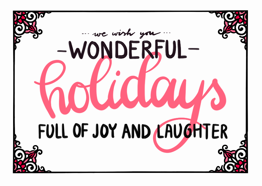 Wonderful holidays rood - EM - Kerstkaarten Kerstkaarten - Wonderful holidays rood - EM