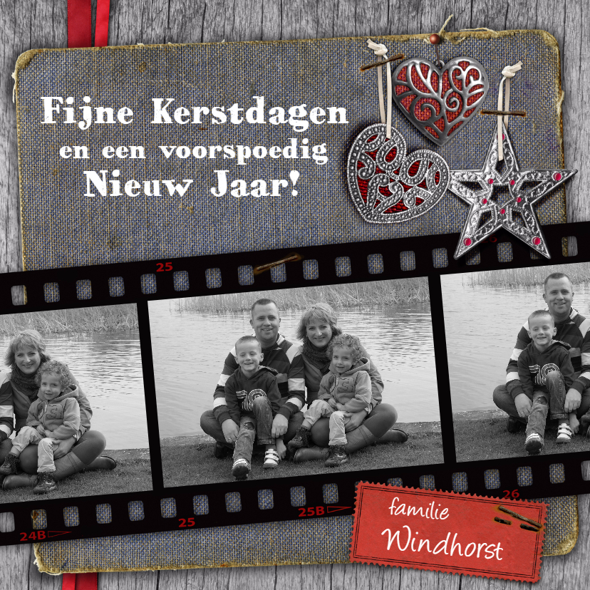 YVON foto filmstrip hip grijs vk - Kerstkaarten Kerstkaarten - YVON foto filmstrip hip grijs vk