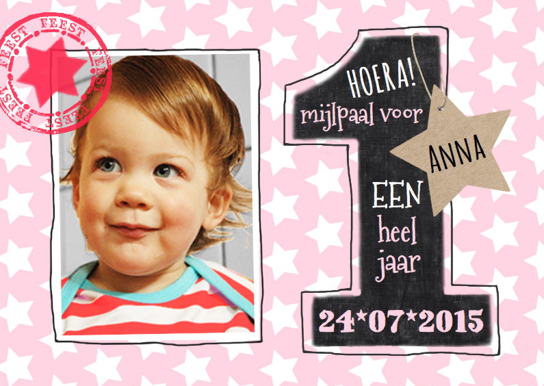 1 jaar meisje sterren - Kinderfeestjes Kinderfeestjes - 1 jaar meisje sterren