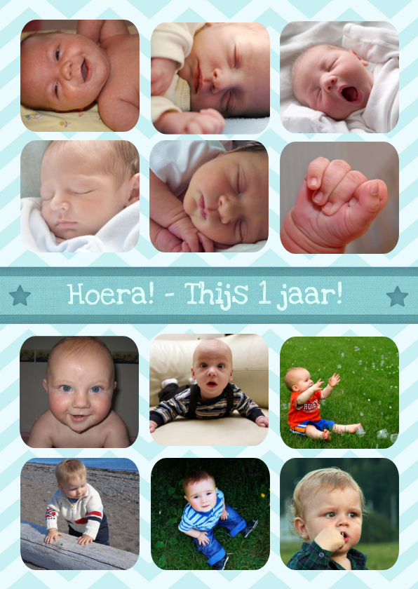 12 maanden Kaart - Jongen - Kinderfeestjes Kinderfeestjes - 12 maanden Kaart - Jongen