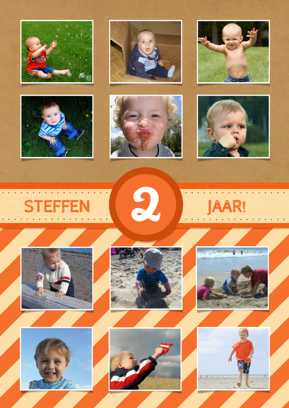 12 maanden Karton Oranje - Kinderfeestjes Kinderfeestjes - 12 maanden Karton Oranje