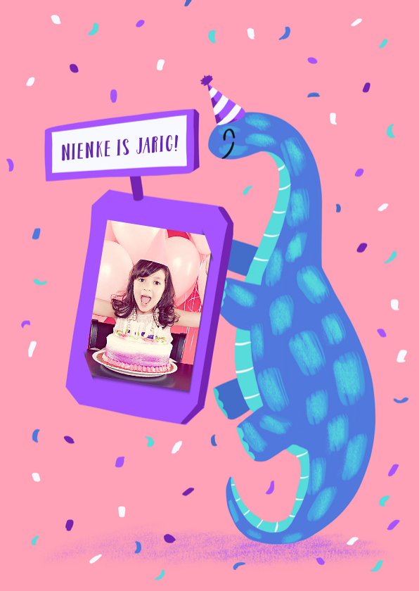 Dinofeestje uitnodiging voor een meisje - Kinderfeestjes Kinderfeestjes - Dinofeestje uitnodiging voor een meisje