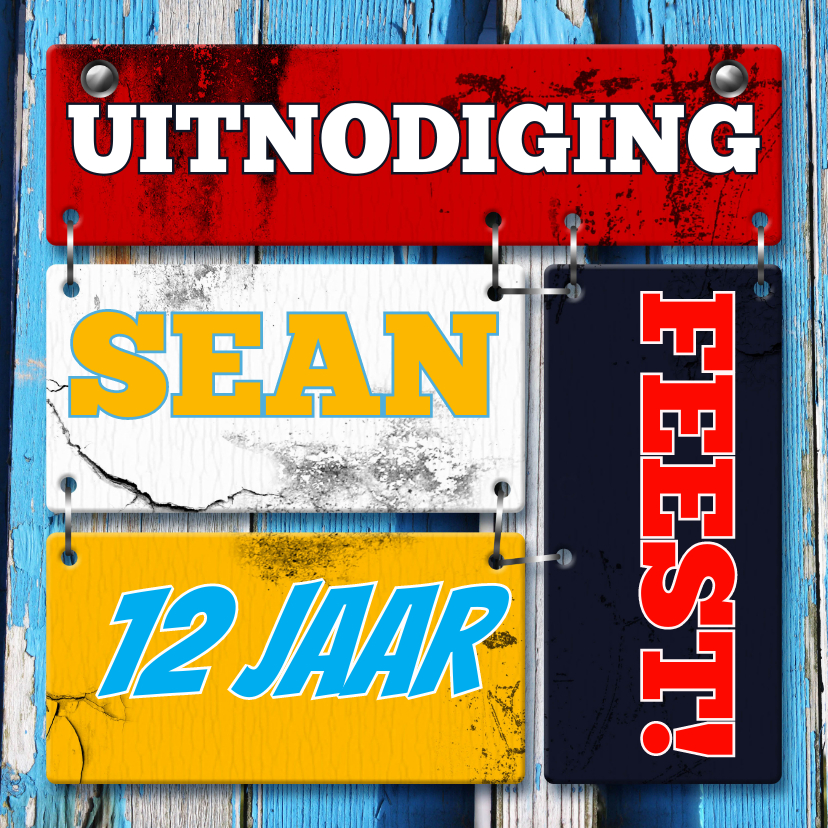 Feest borden jarig trendy b - Kinderfeestjes Kinderfeestjes - Feest borden jarig trendy b