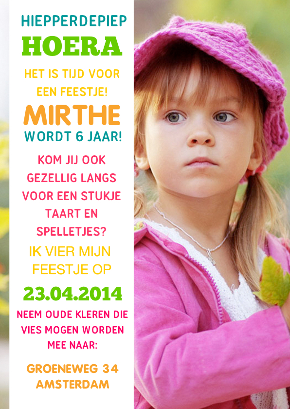 feest fotokaart 2 - Kinderfeestjes Kinderfeestjes - feest fotokaart 2