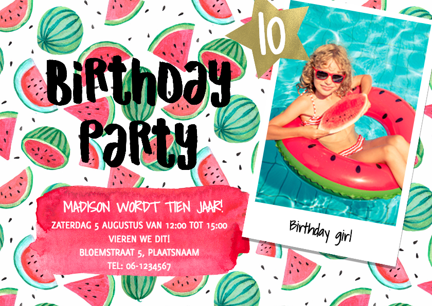 Kinderfeestjes - Feestje tiener trendy meloen