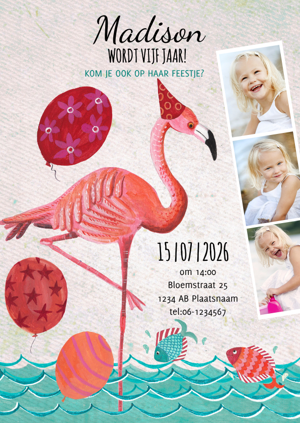 Flamingo Zomer Zwem Feestje - Kinderfeestjes Kinderfeestjes - Flamingo Zomer Zwem Feestje