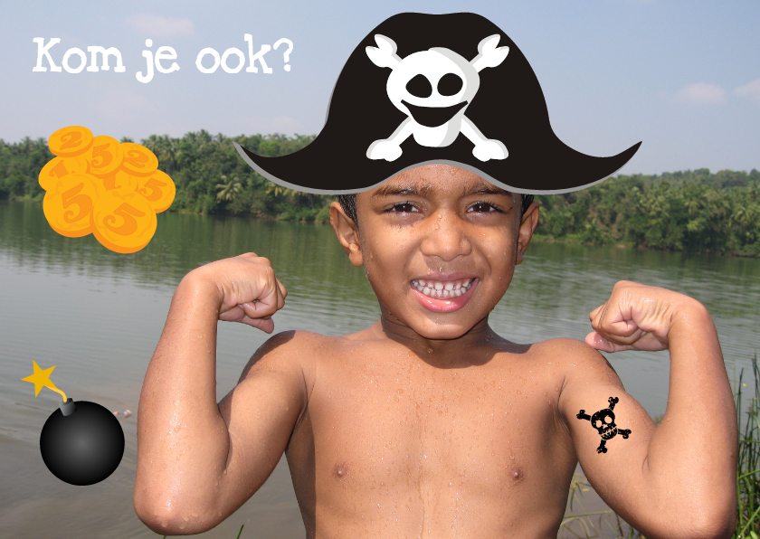 Fotokaart Piraten - Kinderfeestjes Kinderfeestjes - Fotokaart Piraten