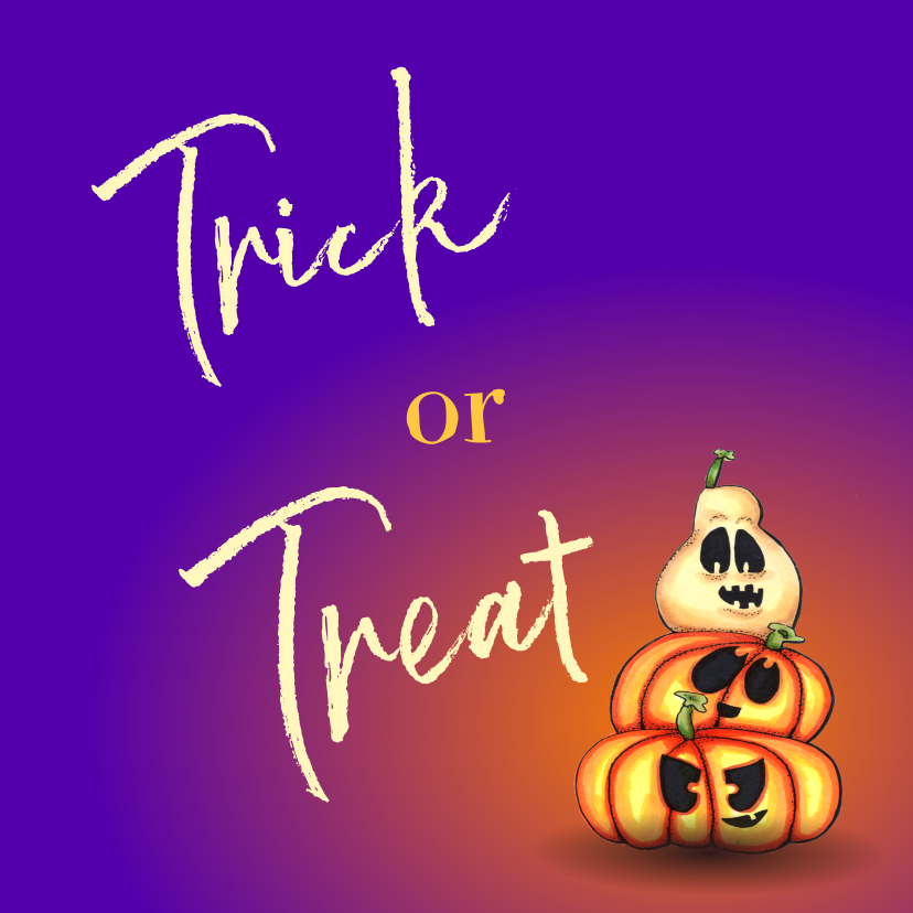 Kinderfeestjes - Halloween kaarten Trick or treat