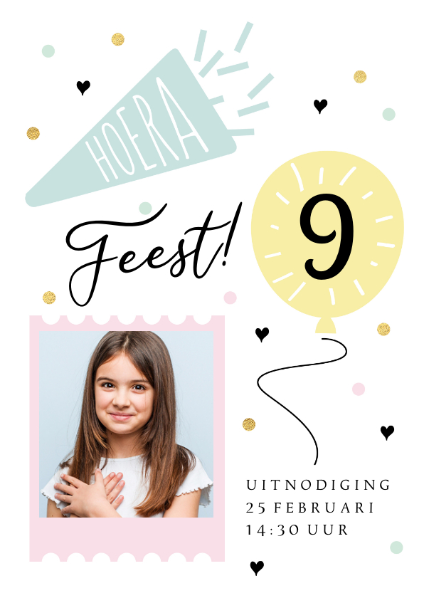 Kinderfeestjes - Hippe uitnodiging kinderfeestje voor een meisje