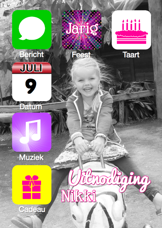 Ipad uitnodiging meisje - Kinderfeestjes Kinderfeestjes - Ipad uitnodiging meisje