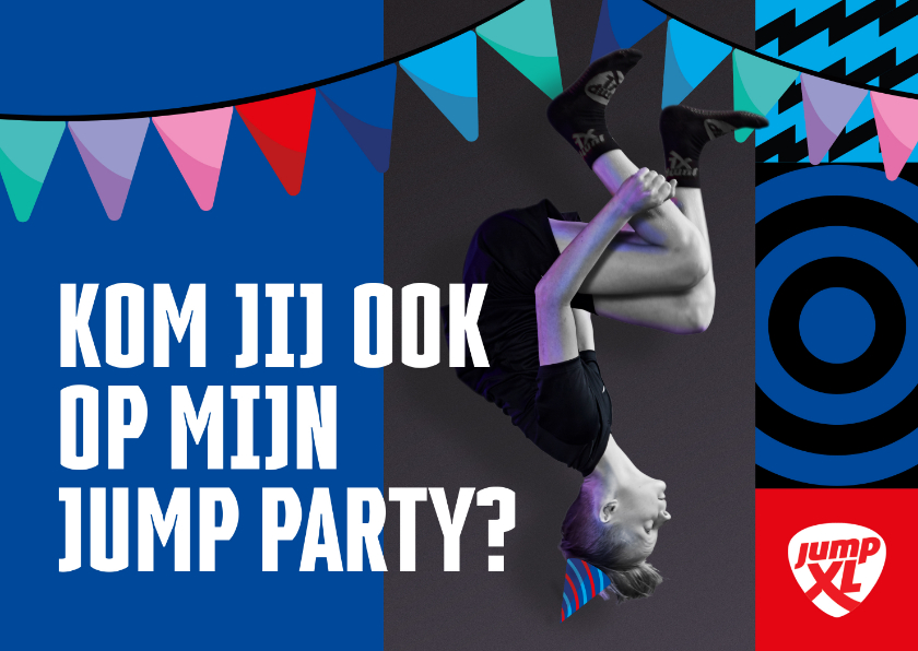 Jump XL kinderfeestje uitnodiging Jongen - Kinderfeestjes Kinderfeestjes - Jump XL kinderfeestje uitnodiging Jongen