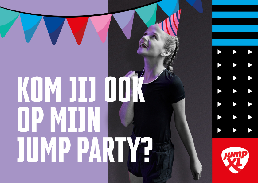 Jump XL kinderfeestje uitnodiging Meisje - Kinderfeestjes Kinderfeestjes - Jump XL kinderfeestje uitnodiging Meisje