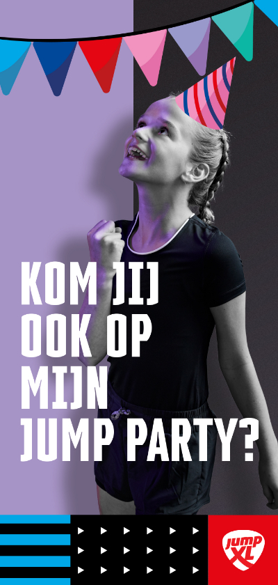 Jump XL uitnodiging JumpParty Meisje - Kinderfeestjes Kinderfeestjes - Jump XL uitnodiging JumpParty Meisje