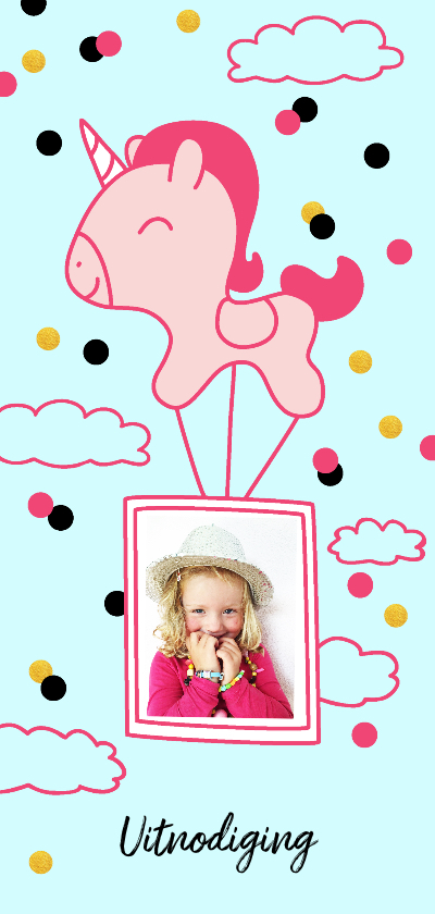 Kindefeestje meisje unicorn luchtballon met foto - Kinderfeestjes Kinderfeestjes - Kindefeestje meisje unicorn luchtballon met foto