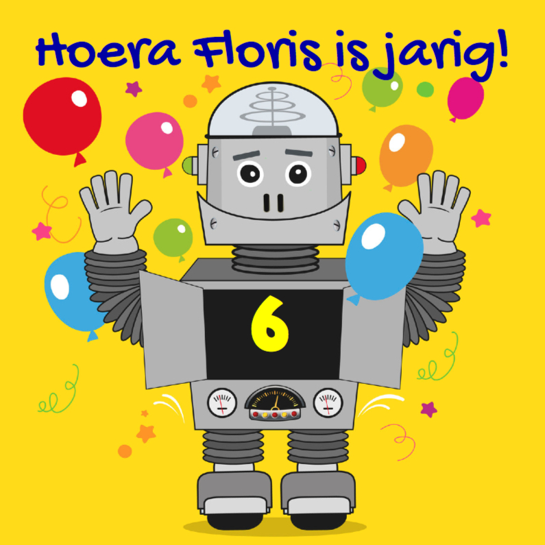 Kinderfeest Robot uitnodiging - Kinderfeestjes Kinderfeestjes - Kinderfeest Robot uitnodiging