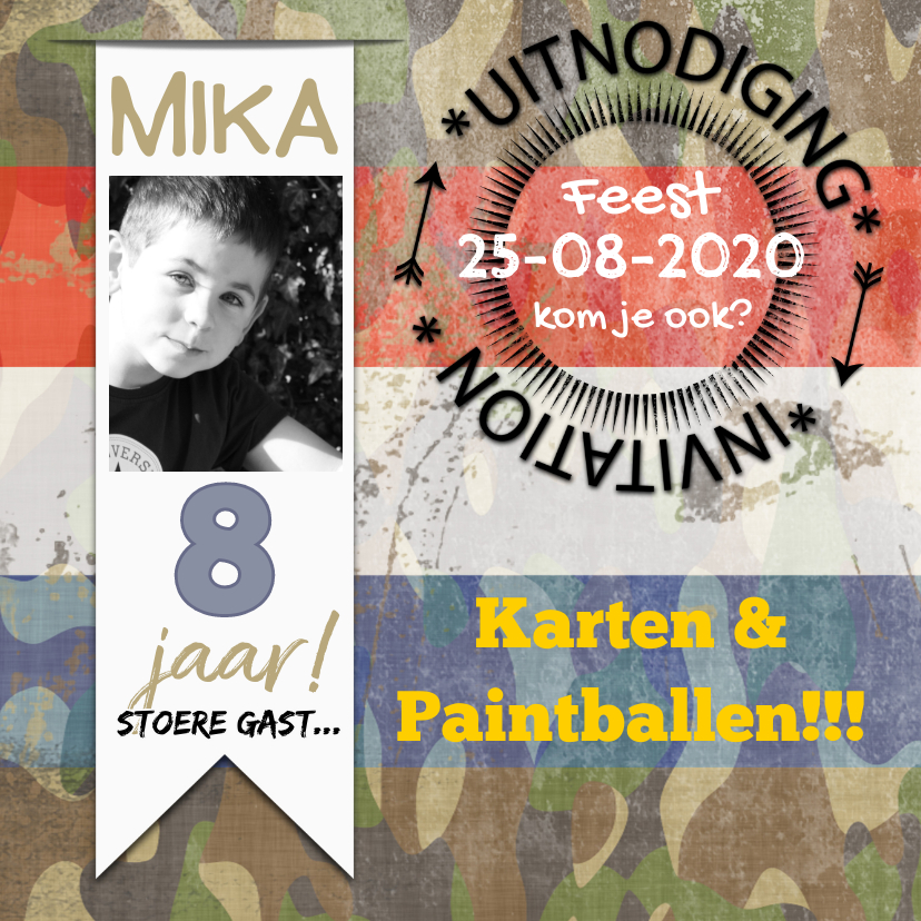 Kinderfeest stoer camouflage RB - Kinderfeestjes Kinderfeestjes - Kinderfeest stoer camouflage RB