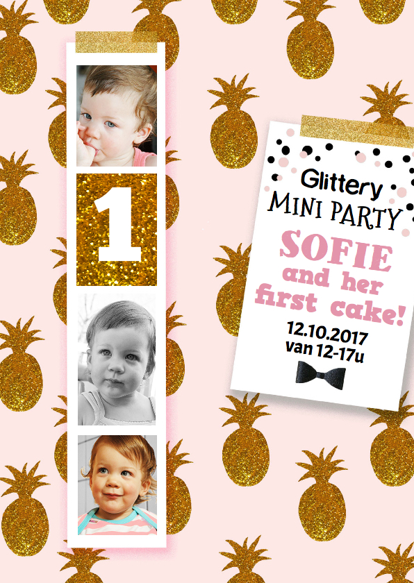 Kinderfeestje 1 jaar meisje goud - Kinderfeestjes Kinderfeestjes - Kinderfeestje 1 jaar meisje goud