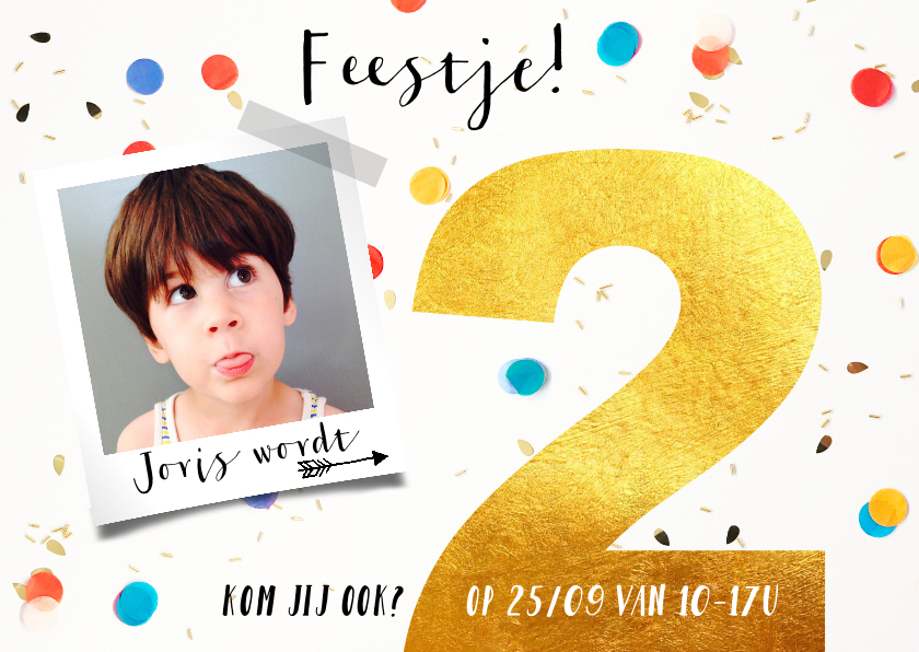 Kinderfeestje 2 jaar confetti goud glitter - Kinderfeestjes Kinderfeestjes - Kinderfeestje 2 jaar confetti goud glitter