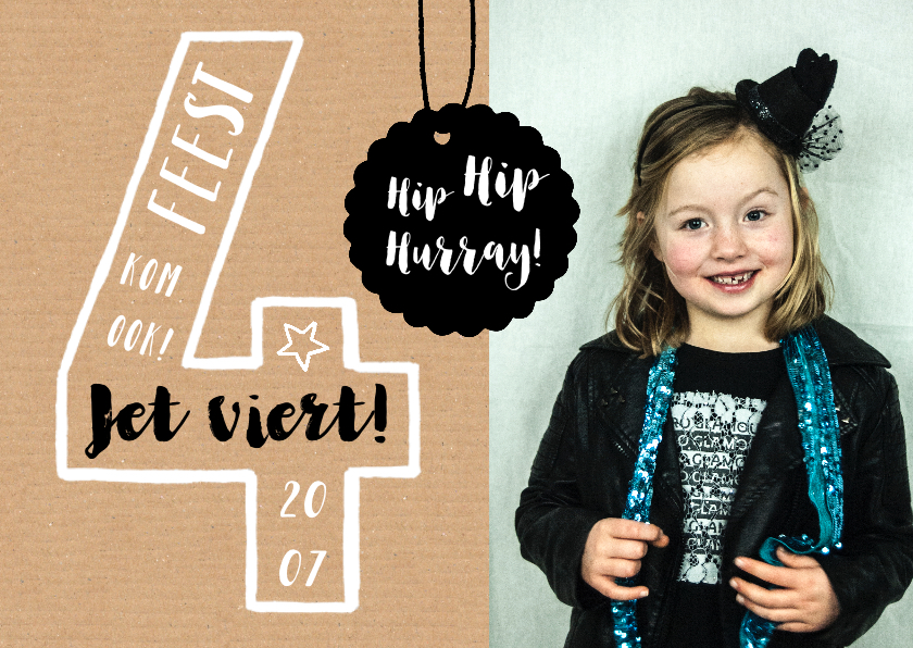 Kinderfeestje 4 jaar foto label - Kinderfeestjes Kinderfeestjes - Kinderfeestje 4 jaar foto label