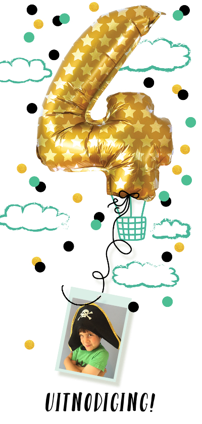 Kinderfeestje ballon vier jaar - Kinderfeestjes Kinderfeestjes - Kinderfeestje ballon vier jaar