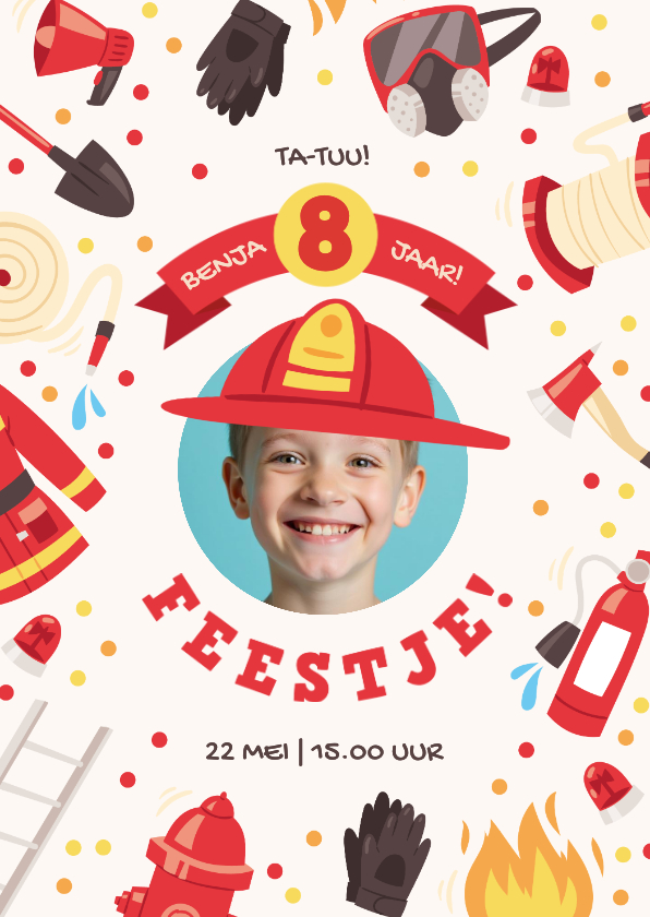 Kinderfeestje brandweer thema met foto en confetti - Kinderfeestjes Kinderfeestjes - Kinderfeestje brandweer thema met foto en confetti