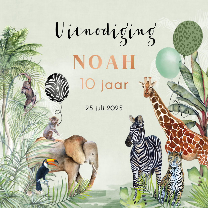 Kinderfeestjes - Kinderfeestje dieren in de jungle ballonnen