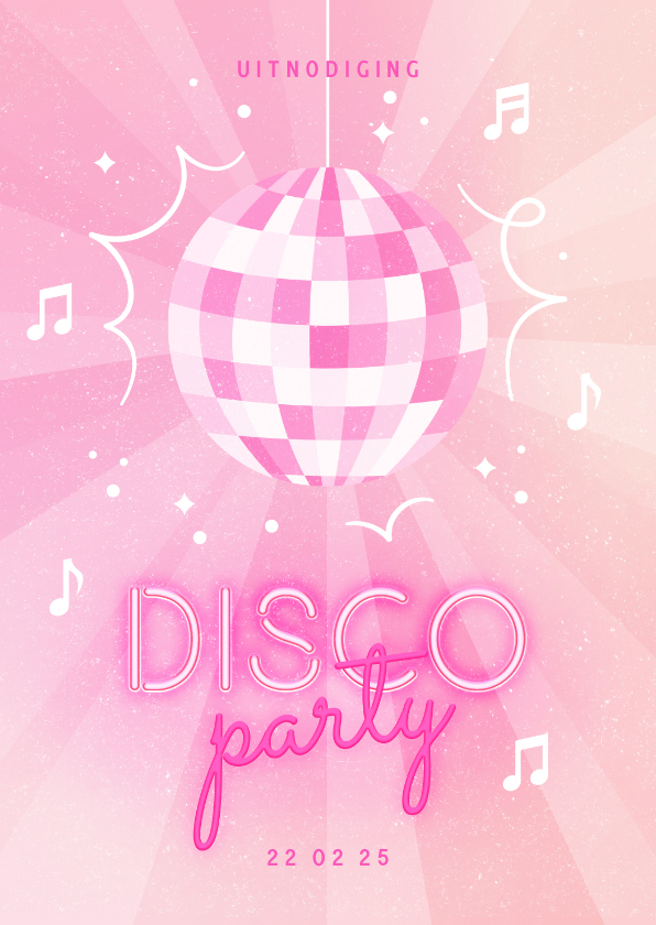 Kinderfeestjes - Kinderfeestje disco party met discobal en neon tekst