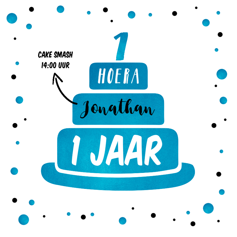 Kinderfeestje eerste verjaardag uitnodiging cake smash - Kinderfeestjes Kinderfeestjes - Kinderfeestje eerste verjaardag uitnodiging cake smash