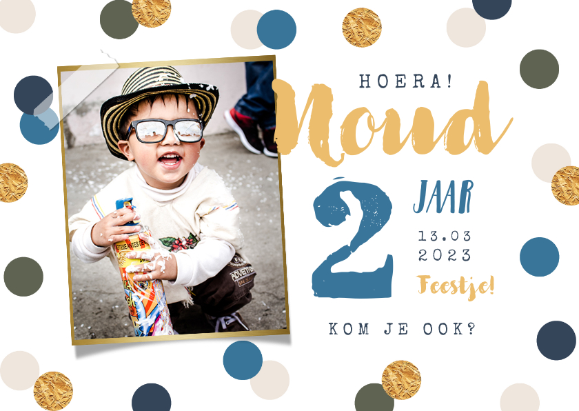 Kinderfeestje feestelijk confetti goud foto jongen - Kinderfeestjes Kinderfeestjes - Kinderfeestje feestelijk confetti goud foto jongen