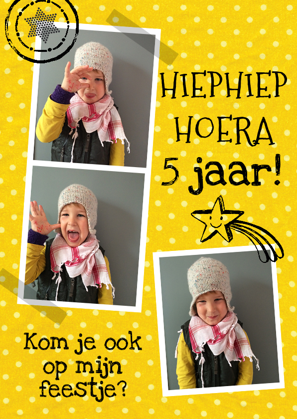 Kinderfeestje fotocollage geel - Kinderfeestjes Kinderfeestjes - Kinderfeestje fotocollage geel