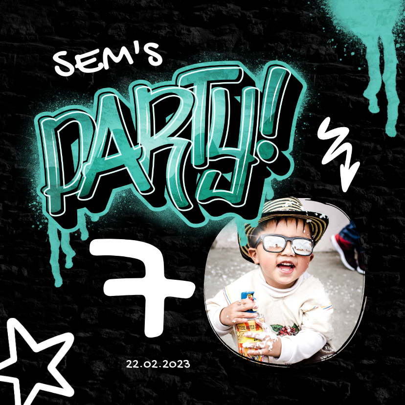 Kinderfeestje graffiti party met foto - Kinderfeestjes Kinderfeestjes - Kinderfeestje graffiti party met foto