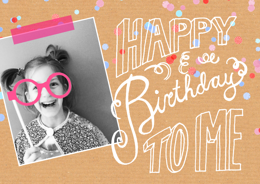Kinderfeestje handlettering roze - Kinderfeestjes Kinderfeestjes - Kinderfeestje handlettering roze