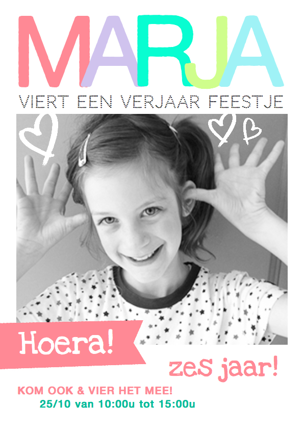 Kinderfeestje hip foto kaart - Kinderfeestjes Kinderfeestjes - Kinderfeestje hip foto kaart