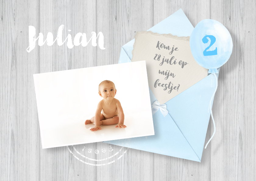 kinderfeestje hout envelop jongen - Kinderfeestjes Kinderfeestjes - kinderfeestje hout envelop jongen