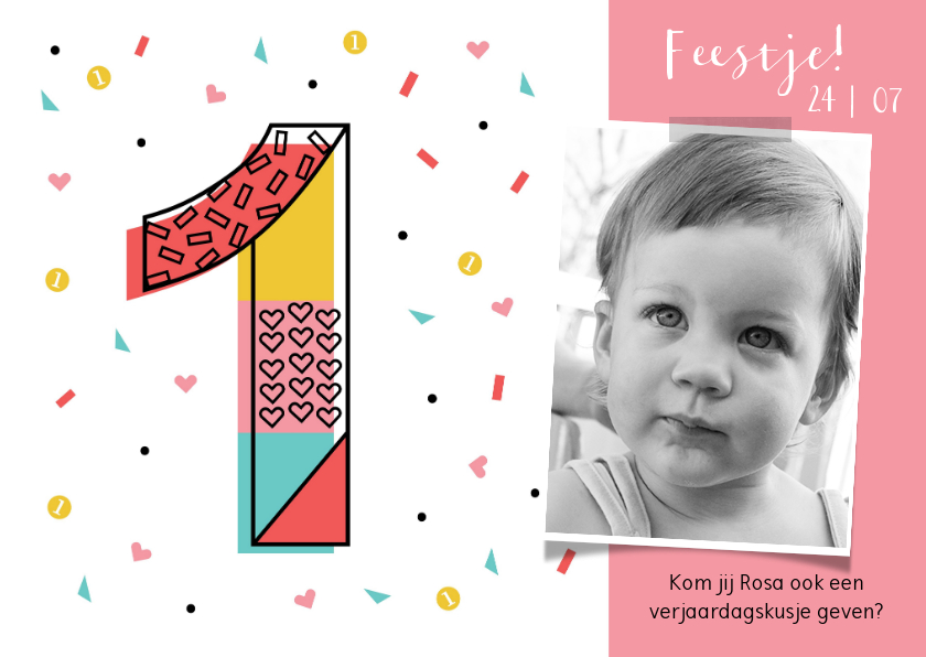 Kinderfeestje meisje 1 jaar hartjes confetti - Kinderfeestjes Kinderfeestjes - Kinderfeestje meisje 1 jaar hartjes confetti