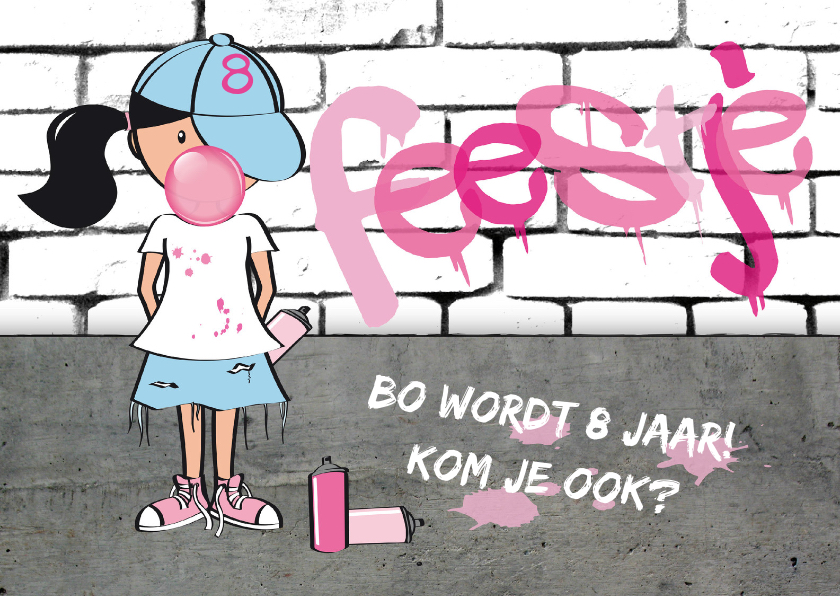 Kinderfeestje meisje stoer graffiti - Kinderfeestjes Kinderfeestjes - Kinderfeestje meisje stoer graffiti