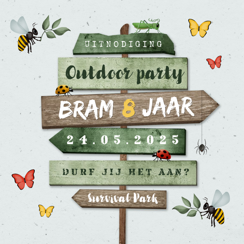 Kinderfeestjes - Kinderfeestje outdoor insecten wegwijzers jungle 