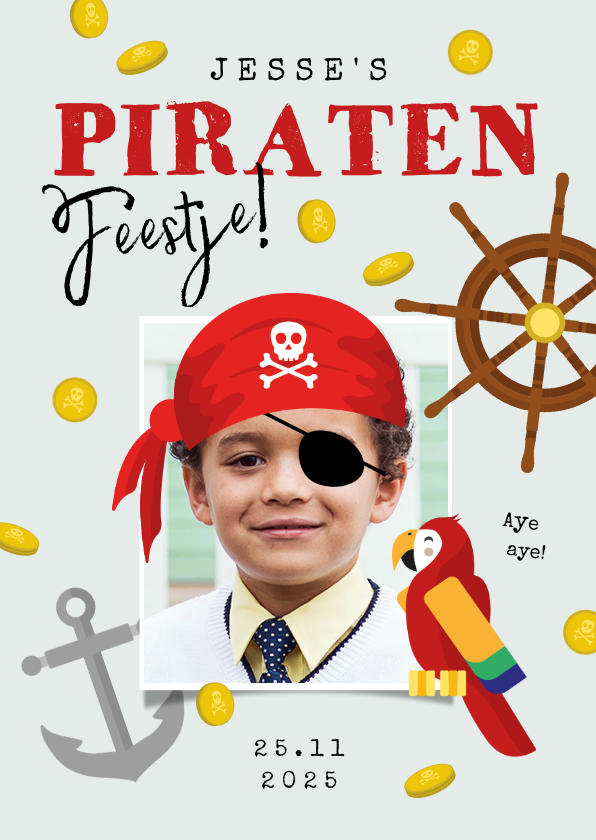 Kinderfeestjes - Kinderfeestje piraat boot speurtocht schatkist papegaai