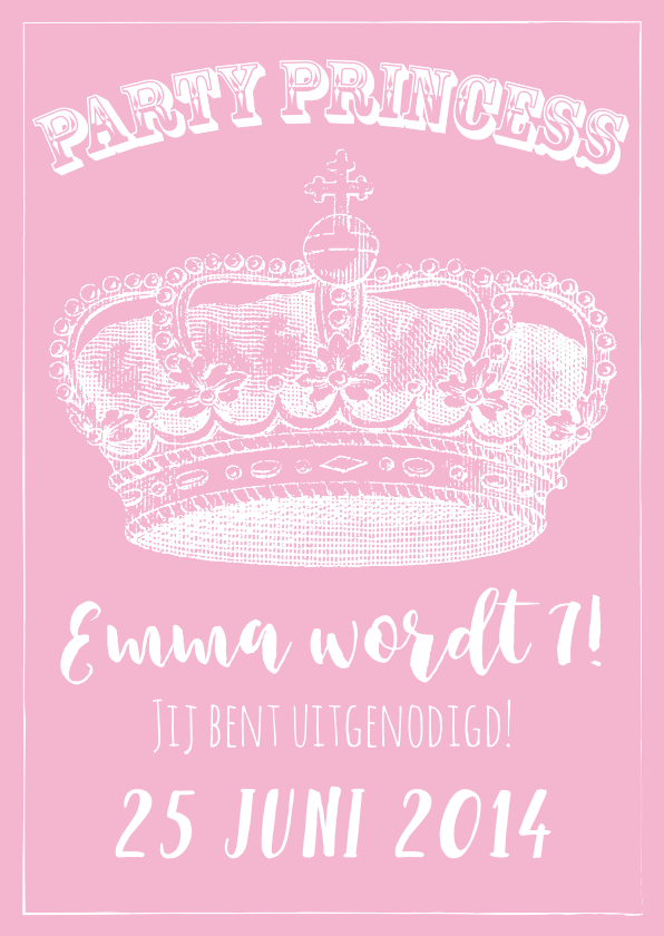 Kinderfeestje prinses kroon roze - Kinderfeestjes Kinderfeestjes - Kinderfeestje prinses kroon roze
