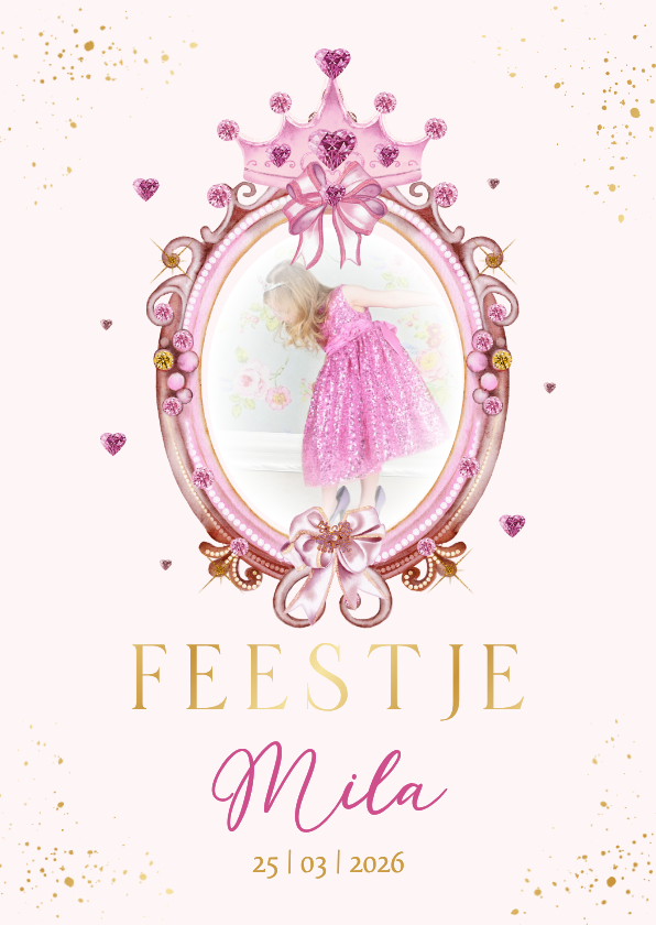 Kinderfeestje prinsessenthema spiegel met juwelen - Kinderfeestjes Kinderfeestjes - Kinderfeestje prinsessenthema spiegel met juwelen