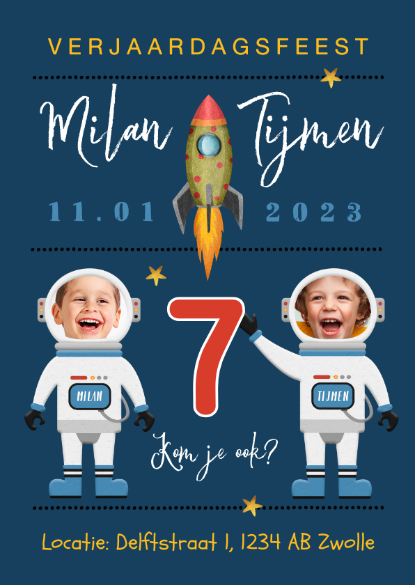 Kinderfeestje ruimte raket ruimte astronaut sterren tweeling - Kinderfeestjes Kinderfeestjes - Kinderfeestje ruimte raket ruimte astronaut sterren tweeling