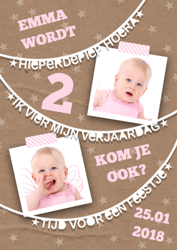 Kinderfeestje slingers foto girl - Kinderfeestjes Kinderfeestjes - Kinderfeestje slingers foto girl