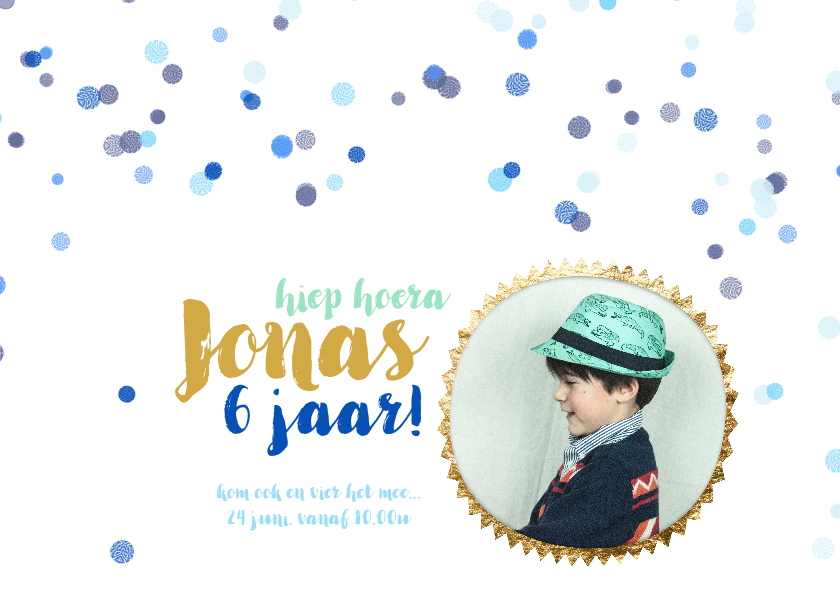 Kinderfeestje stippen confetti jongen - Kinderfeestjes Kinderfeestjes - Kinderfeestje stippen confetti jongen