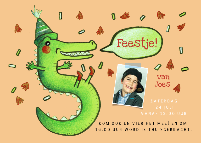 Kinderfeestje Uitnodiging 5 Jaar Als Krokodil Kaartje2go Kinderfeestje Uitnodiging 5 Jaar Als Krokodil Kaartje2go