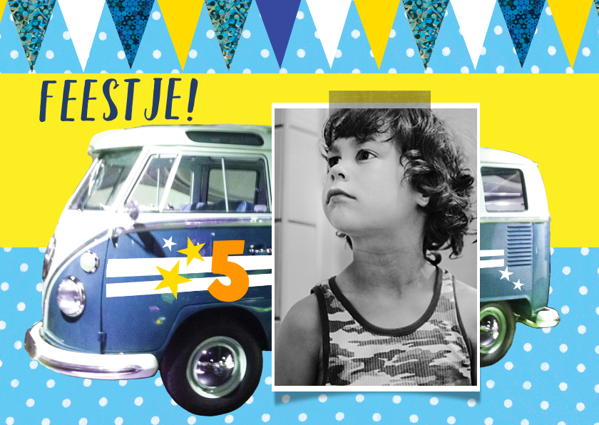 Kinderfeestje uitnodiging autobusje stoer - Kinderfeestjes Kinderfeestjes - Kinderfeestje uitnodiging autobusje stoer