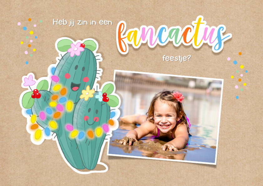 Kinderfeestje uitnodiging fancactus feestje - Kinderfeestjes Kinderfeestjes - Kinderfeestje uitnodiging fancactus feestje