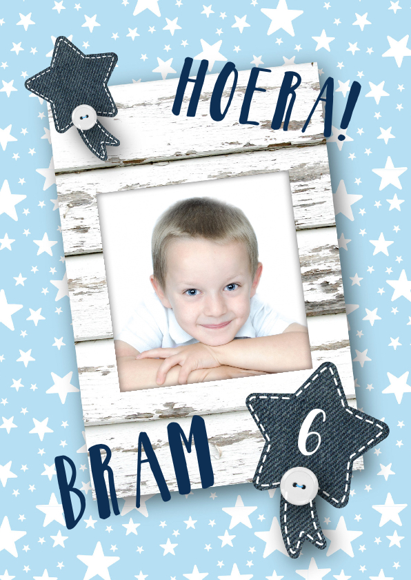 Kinderfeestje uitnodiging jongen sterren houtlook - Kinderfeestjes Kinderfeestjes - Kinderfeestje uitnodiging jongen sterren houtlook
