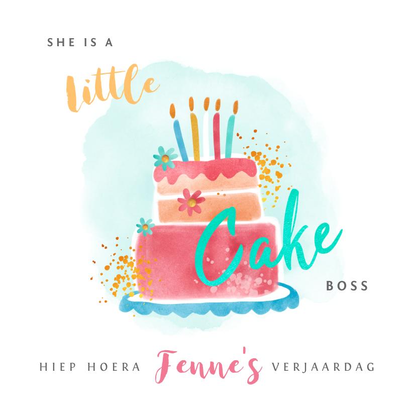 Kinderfeestje uitnodiging meisje hip met taart illustratie - Kinderfeestjes Kinderfeestjes - Kinderfeestje uitnodiging meisje hip met taart illustratie