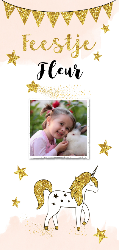 Kinderfeestje unicorn gouden glitter - Kinderfeestjes Kinderfeestjes - Kinderfeestje unicorn gouden glitter